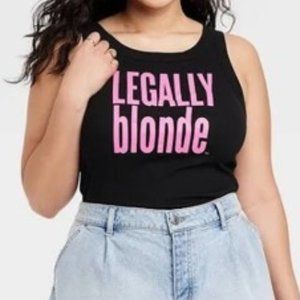 Legally Blonde Elle Woods MGM Studios Black Hot Pink Ribbed Tank Top Size XL NWT